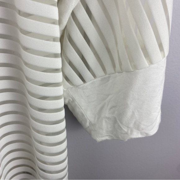CALVIN Klein White Semi Sheer Striped Open Cardigan 1X - Picture 8 of 9